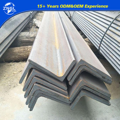 Black and Silver Q235B Q355b Iron Carbon Angle Steel Angle with 96mm 1056mm Web Width