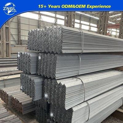 Black and Silver Q235B Q355b Iron Carbon Angle Steel Angle with 96mm 1056mm Web Width