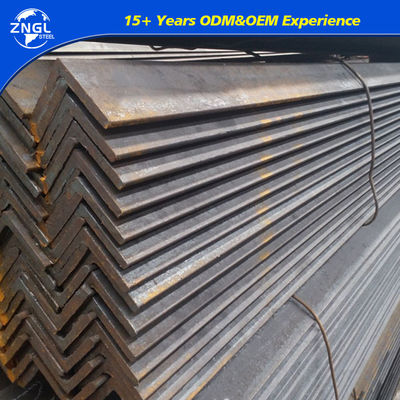 Black and Silver Q235B Q355b Iron Carbon Angle Steel Angle with 96mm 1056mm Web Width